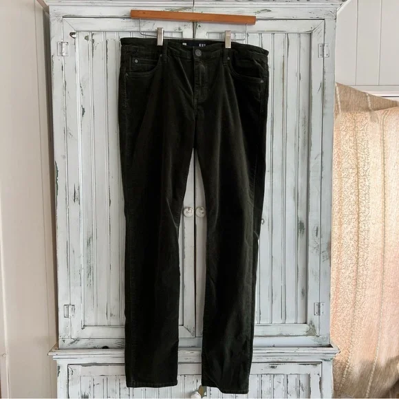 EC Kut Olive Green Diana Corduroy Skinny Pants sz 12 Kut from the Kloth - Picture 3 of 10